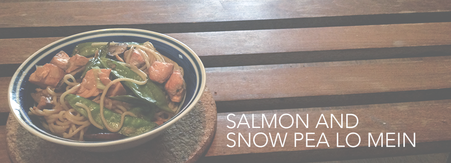 Salmon & snow pea lo mein